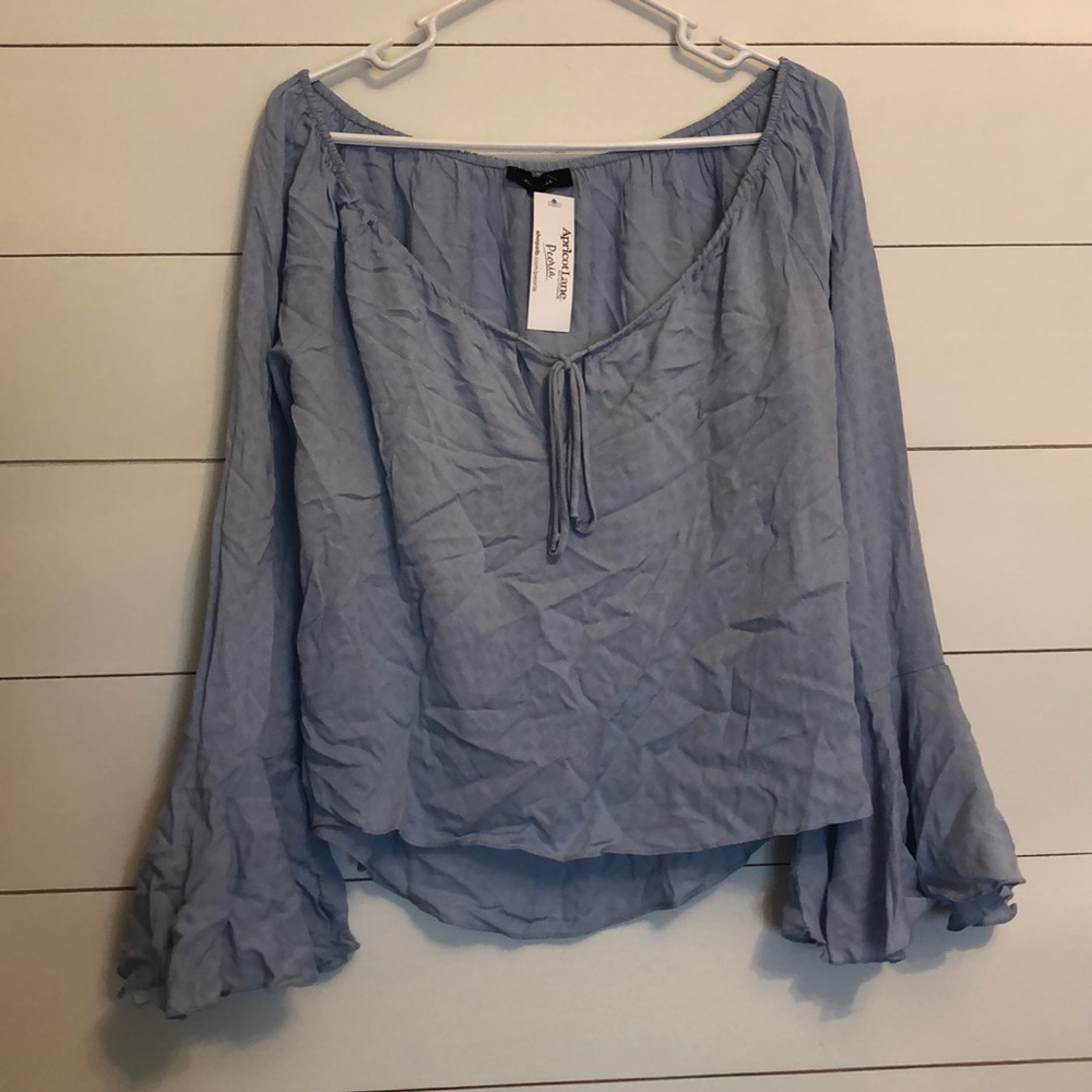 Off the shoulder long sleeve boho top
